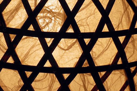 0160103竹細工照明 スタンドライト ～まり(小)・虎斑竹～