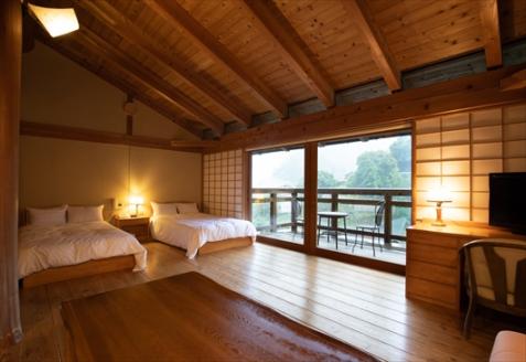 中津渓谷　ゆの森 コテージ 　ペア1泊2食付き宿泊プラン