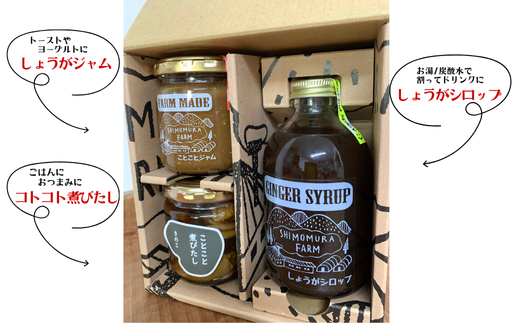しょうがのあったかギフトボックス しょうがシロップ ジンジャーシロップ しょうが ジャム 煮びたし セット プレゼント 贈り物