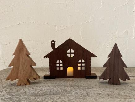 メリークリスマス Xmas Christmas スノーマンと サンタさん セット サンタクロース 木 置物 デコレーション クリスマスツリー 飾り 玄関 LED ライト付