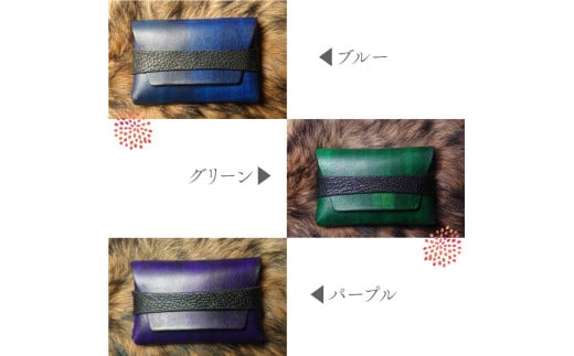 【レッド／1個】本革 猪皮 イノシシ革 牛革 名刺入れ レザー ケース 縫わない 大容量 シンプル おしゃれ 革工房 Tail red 赤 レッド