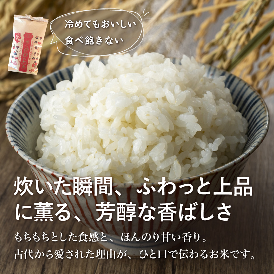 ＜薫る神様のお米 奉納米 縁起米 想い札付き 3合×3袋（桐箱入）＞ 贈答用 受験生や大切な人への贈り物に◎ 希少米 香り米 奇跡の復活 ふさなり 栽培期間中、化学農薬化学肥料不使用