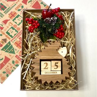 ハリネズミ カレンダー 置き型 万年 一輪挿し 花瓶 試験管付き デコレーション付 限定 永年カレンダー キューブカレンダー クリスマススペシャル