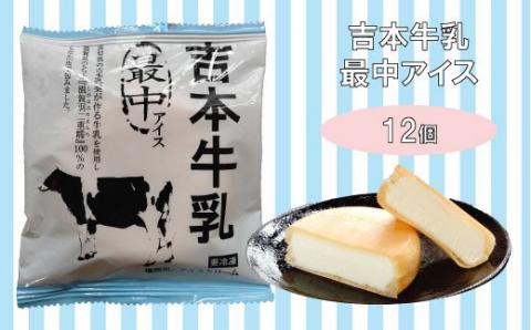<12個>吉本牛乳 最中アイス【高知アイス】モナカ もなか 国産原料 滋賀 羽二重餅