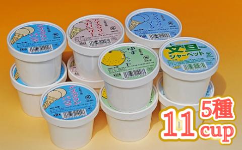 【土佐の味アイスクリン】シャーベット5種食べ比べ＜11個セット＞（バニラ・ストロベリー・ソーダ・ゆずシャーベット、文旦シャーベット）