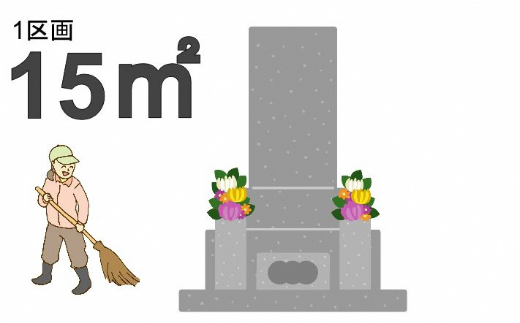 【申込前、要連絡】お墓のお掃除サービス　約15㎡（清掃）