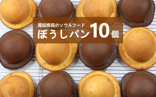 ＜『工房ナチュール』の天然酵母のぼうしパン　10個＞　高知県　佐川町　ご当地パン　帽子パン　自家製酵母