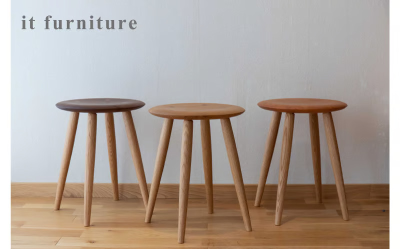 【台数限定／ブラックウォールナット】家具職人のmatthew スツール イス 椅子 ラウンド 丸型 ガーデンチェア おしゃれ ウッド ＜5～6ヶ月程度で発送＞