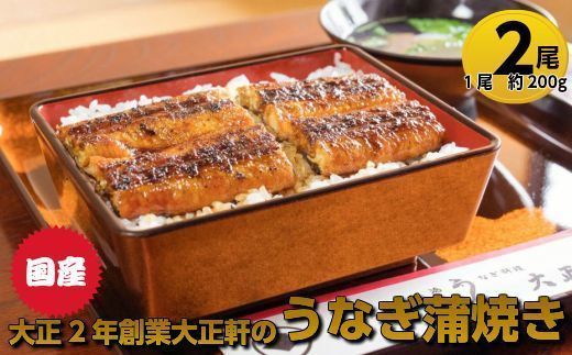 ＜最大5ヶ月待ち・日付指定不可＞大正二年創業「大正軒」の国産うなぎ蒲焼（有頭特大２尾/約５人前）