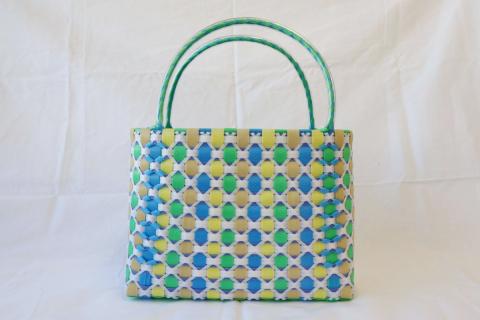 文子さんのテープかごバッグ(カラフル）