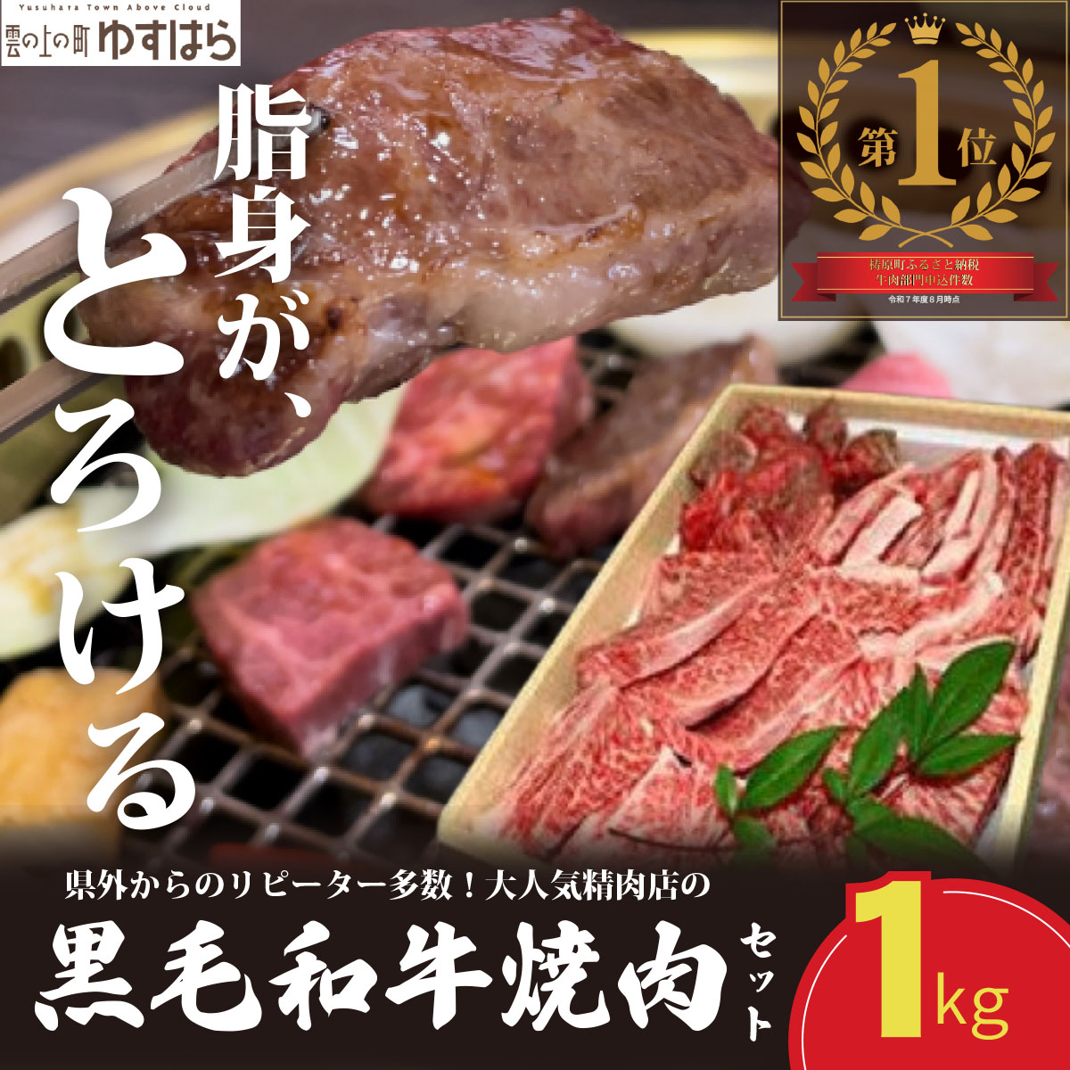 低温でも脂身がとろける梼原町産黒毛和牛 丸かじり焼肉セット（1kg）【GA02】牛肉 焼肉 焼き肉 やきにく 国産 高知県産 冷凍便