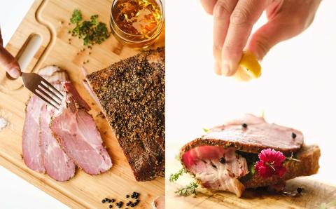 高知県産 ゆず豚or栗豚のパストラミ（約480g）無添加 オードブル 豚肉 パストラミポーク 燻製 冷凍 ブランド 豚肉