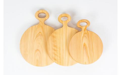 まあるく優しい木製カッティングボード（丸形　大中小 3枚セット)／Ole-13