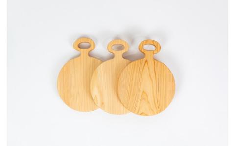 まあるく優しい木製カッティングボード（丸形 小3枚セット）／Ole-14