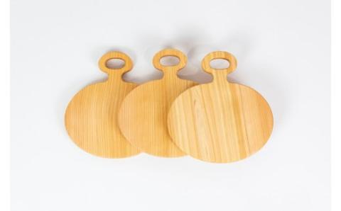 まあるく優しい木製カッティングボード（楕円形 小３枚セット）／Ole-15