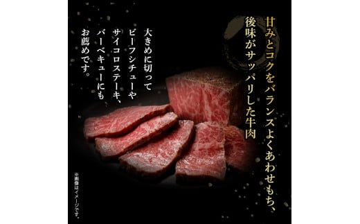 四万十麦酒（ビール）牛。牛肉の赤身ブロックとお米セット ／Asz-B12