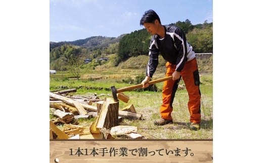 四万十の薪　1年乾燥　カシ他(約20kg)×10箱　／Bnm-25