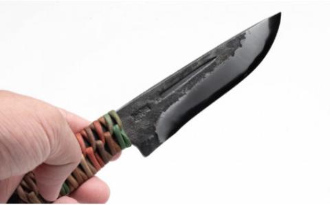 アウトドアナイフ（サック付き）【コード付き】土佐打刃物 黒鳥 ／Pkt-014