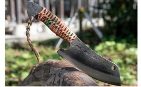 ブッチャーナイフ（サック付き）【プレーン・コード付き】土佐打刃物 黒鳥 ／Pkt-060