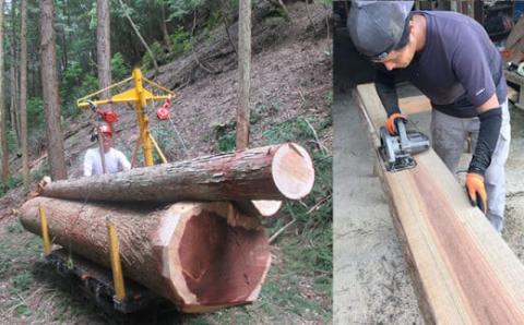 組み立て簡単フリースタイルベンチ　「四万十ヒノキのアドベンチー」　(2m以内)／Bnm-A10	