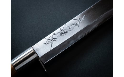 【三代目 土州勝秀作】四万十で伝統を受け継ぐ村の鍛冶屋　剣鉈（けんなた）両刃・鞘付 ・6.5寸、7寸、7.5寸／Pkj-05