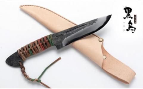 アウトドアナイフ（サック付き）【コード付き】土佐打刃物 黒鳥 ／Pkt-014