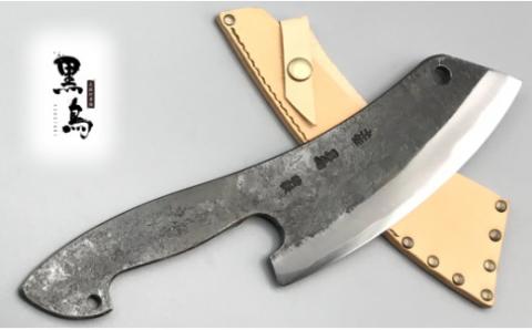 ブッチャーナイフ（サック付き）【プレーン】土佐打刃物 黒鳥 ／Pkt-050