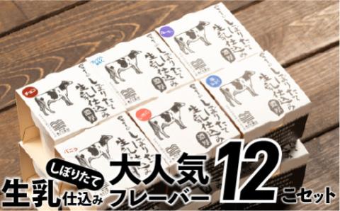 搾りたて生乳仕込みの濃厚ミルクアイス　人気フレーバー12個セット／Qak-36