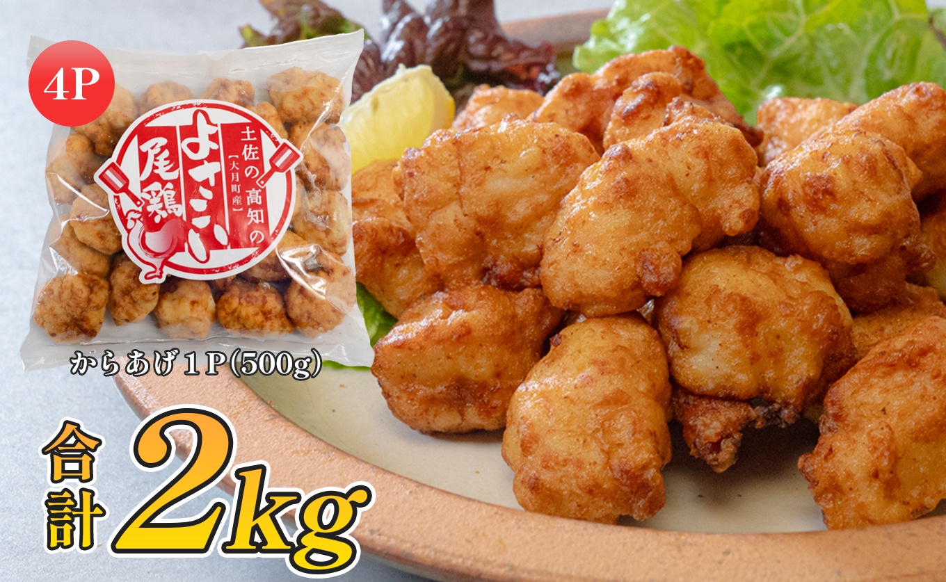 国産 よさこい尾鶏 鶏肉 和風しょう油唐揚げ 2kg 大容量 国産鶏肉 レンチン レンジ 冷凍 簡単調理 時短調理 タイパ おかず お弁当 晩ごはん おつまみ 惣菜 人気 セット チキン 唐揚げ 高知県 大月町産