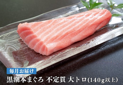【定期便 12回】高知県産 本マグロ 大トロ 養殖 1柵 140g (不定貫)