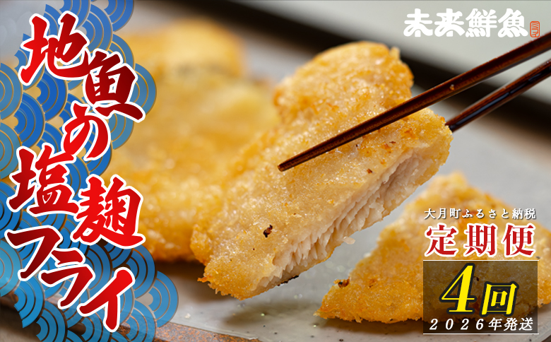 【定期便4回】地魚の塩麹フライ｜高知県産 白身フライ 揚げ物 麹 米麹 おかず 簡単調理 魚介 海鮮 弁当 惣菜 おつまみ 白身魚 冷凍 天日塩 新鮮 時短 ギフト 贈答 冷凍 小分け 産地直送 特産品 国産 便利 下味付き 魚 家庭用 米 ご飯