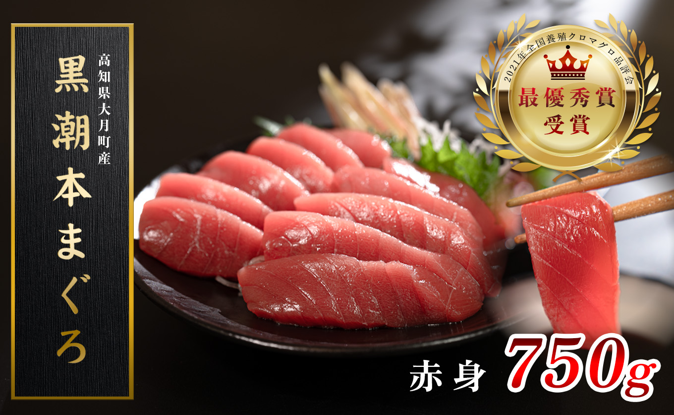 【高知県産 養殖本マグロ】赤身750g 黒潮本まぐろ｜刺身用 最優秀賞受賞 日本一 本まぐろ クロマグロ まぐろ 鮪 小分け 個包装 丼 寿司 柵 急速冷凍 解凍簡単 贈答 ギフト お祝い 父の日 年末年始 産地直送 高知県 大月町 海鮮