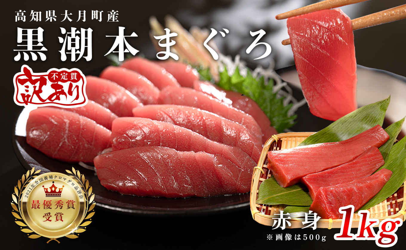 【訳アリ】養殖本マグロ 赤身 1kg 黒潮本まぐろ｜不定貫 不揃い 刺身用 家庭用 最優秀賞受賞 日本一 配達日指定可 指定日配送可 本まぐろ まぐろ 鮪 小分け 個包装 丼 寿司 柵 急速冷凍 解凍簡単 産地直送 高知県 大月町
