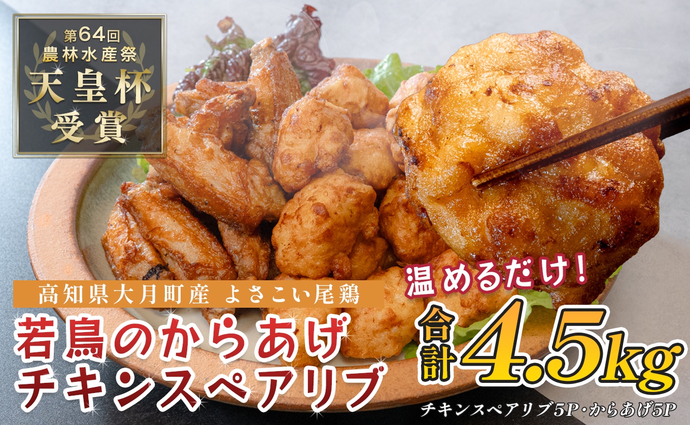 国産 よさこい尾鶏 鶏肉 唐揚げ 手羽中 チキンスペアリブ 4.5kg スパイシー ビールに合う ビール おつまみ 晩酌 酒の肴 国産鶏肉 レンチン レンジ 揚げるだけ 冷凍 簡単調理 時短調理 タイパ おかず お弁当 晩ごはん おつまみ 唐揚げ