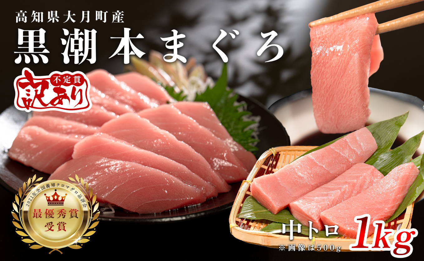 【訳アリ】養殖本マグロ 中トロ 1kg 黒潮本まぐろ｜不定貫 不揃い 刺身用 家庭用 最優秀賞受賞 日本一 配達日指定可 指定日配送可 本まぐろ まぐろ 鮪 小分け 個包装 丼 寿司 柵 急速冷凍 解凍簡単 産地直送 高知県 大月町