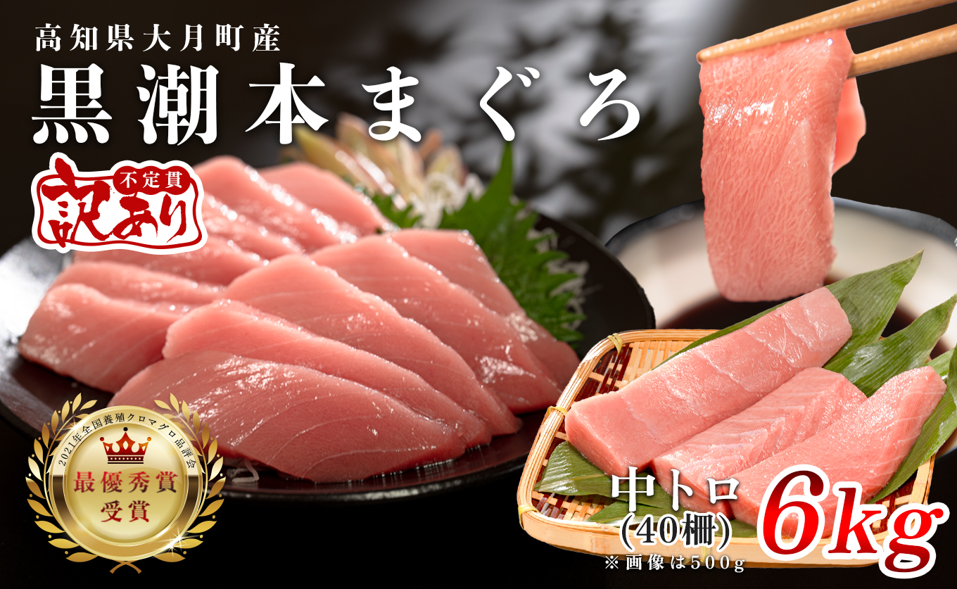 【訳アリ】養殖本マグロ 中トロ 6kg 黒潮本まぐろ｜大容量 不定貫 不揃い 刺身用 業務用 養殖まぐろ 最優秀賞受賞 日本一 配達日指定可 本まぐろ まぐろ 鮪 訳あり ワケあり たっぷり 小分け 丼 寿司 海鮮 魚 柵 産地直送 高知県 大月町