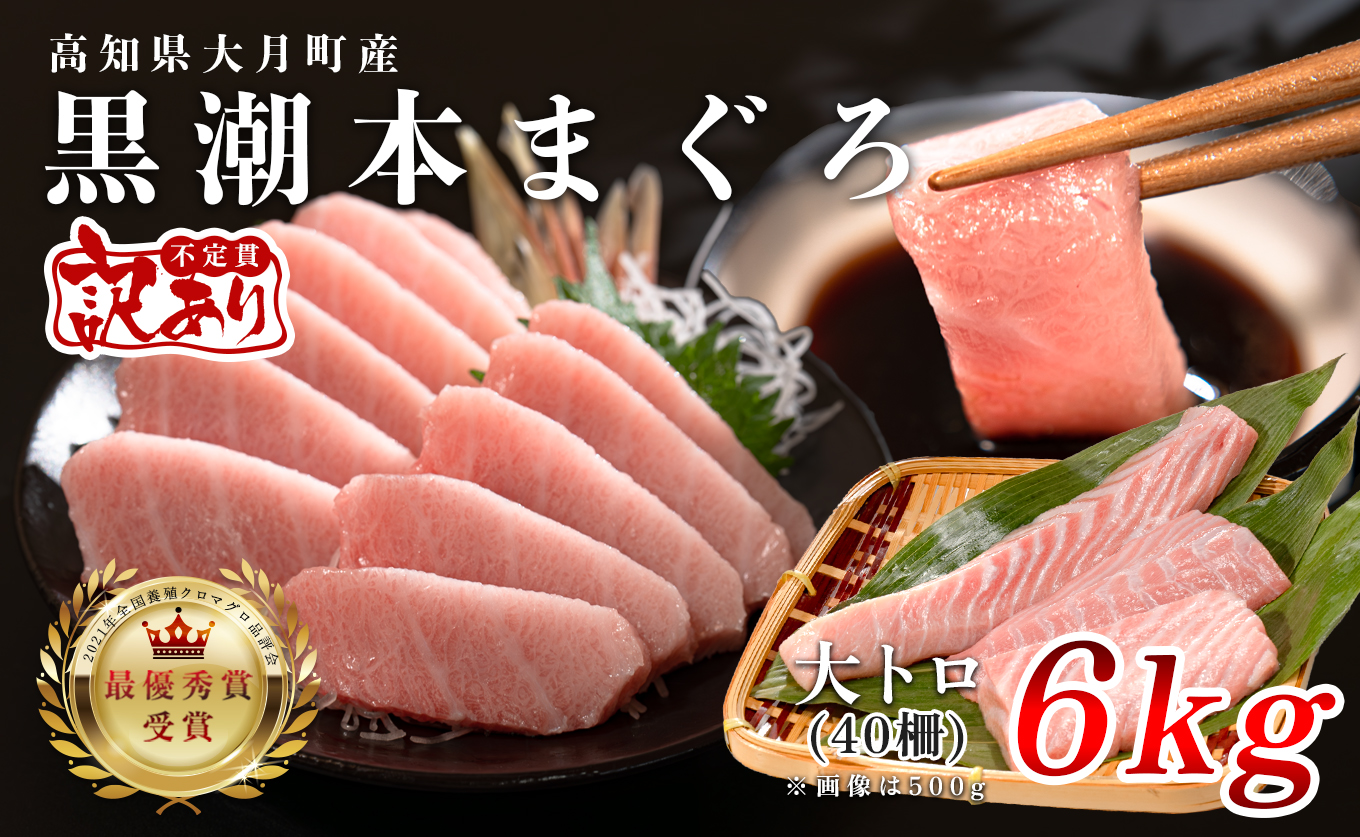 【訳アリ】養殖本マグロ 大トロ 6kg 黒潮本まぐろ｜大容量 不定貫 不揃い 刺身用 業務用 養殖まぐろ 最優秀賞受賞 日本一 配達日指定可 本まぐろ まぐろ 鮪 訳あり ワケあり たっぷり 小分け 丼 寿司 海鮮 魚 柵 産地直送 高知県 大月町
