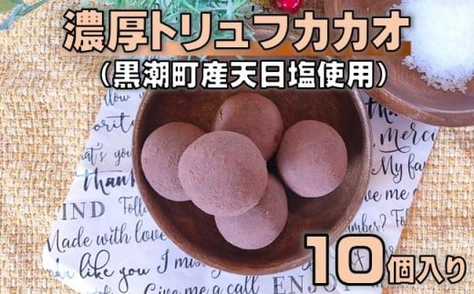 濃厚 トリュフ カカオ （黒潮町産 天日塩 使用） 10個入り［1646-2］