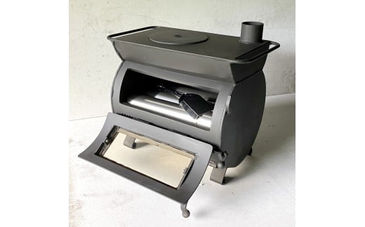 ツヨニー ストーブ DAXmini アウトドア 用 オーブン 内蔵型 薪 ストーブ （黒ステンレス煙突・ピザ 用 フライパン 付き）［1628］