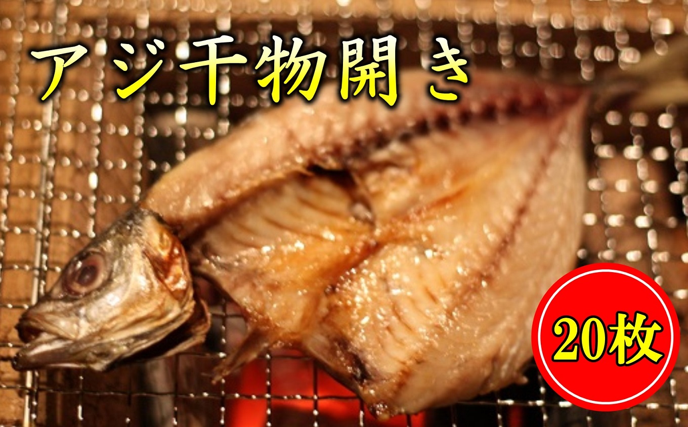 あじ 干物 開き 20枚 アジ 鯵 国産 真アジ 真あじ 冷凍 ひらき ひもの 干し 干し魚 魚介類 魚 海鮮 魚介 セット アジの干物 個包装 ギフト 贈り物 贈答用 高知県 黒潮町［1511-2］