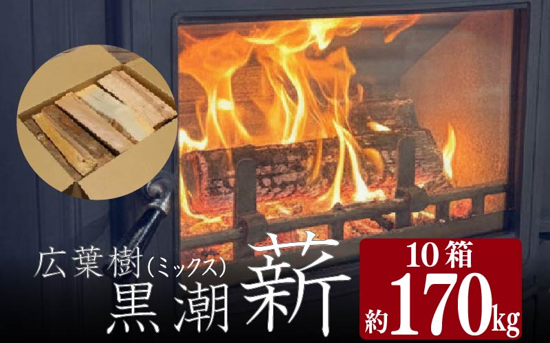 黒潮 薪 （10箱【約170kg】 コース ） 広葉樹 キャンプ アウトドア 薪ストーブ 焚き火 燃料 防災 備蓄 薪 まき マキ ［1606-2］