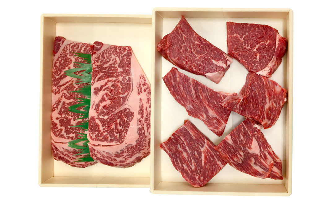 関門和牛 ステーキセット 計900g ロースステーキ 2枚(計400g) モモステーキ 6～7枚(計500g)