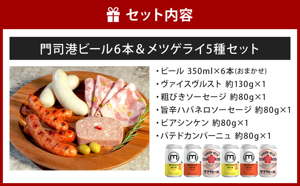 門司港ビール6本＆メツゲライ5種セット