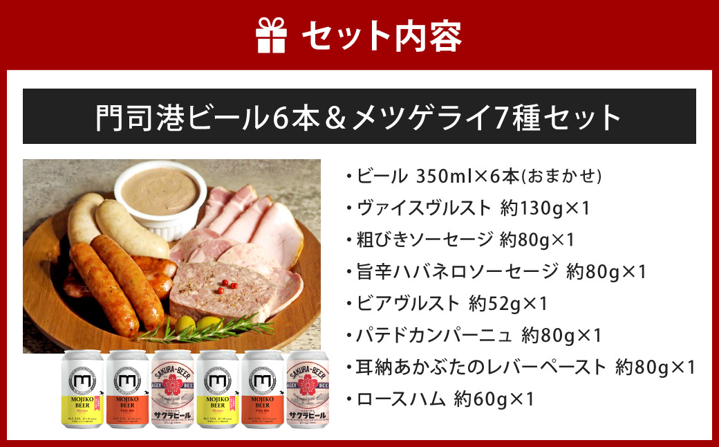 門司港ビール6本＆メツゲライ7種セット