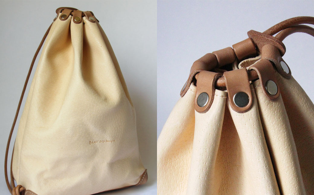 巾着バッグ （Lサイズ） 革 革製品 レザー ヌメ 鞄 かばん カバン 贈答