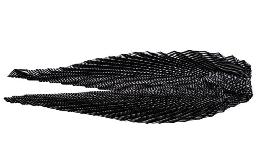 「小倉 縞縞」 アートプリーツストール #131 無彩キュービック