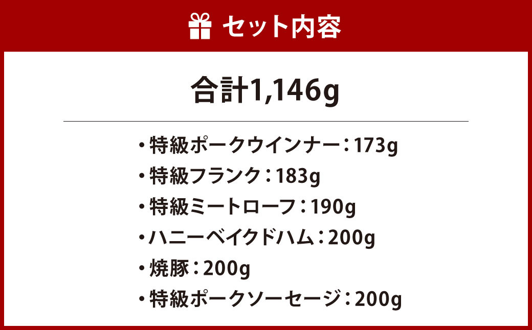 【2023年12月上旬発送開始】九州ハムギフト 6本セット KKF-50 計1,146g ウインナー ハム ベーコン 伊藤ハム