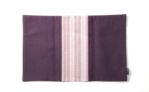 【小倉織:暖色系】企救焼マグカップと手紡ぎ手織り小倉織ランチョンマットセット