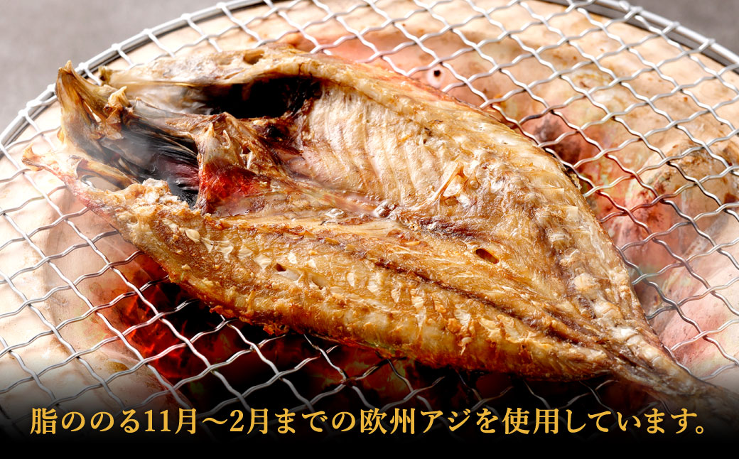 関門朝干し あじ有頭開き 大 5枚 計約1kg