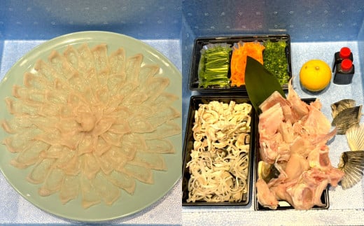 【指定日必須】 厚切りふぐ刺し・ふぐ鍋セット （4人～5人前）